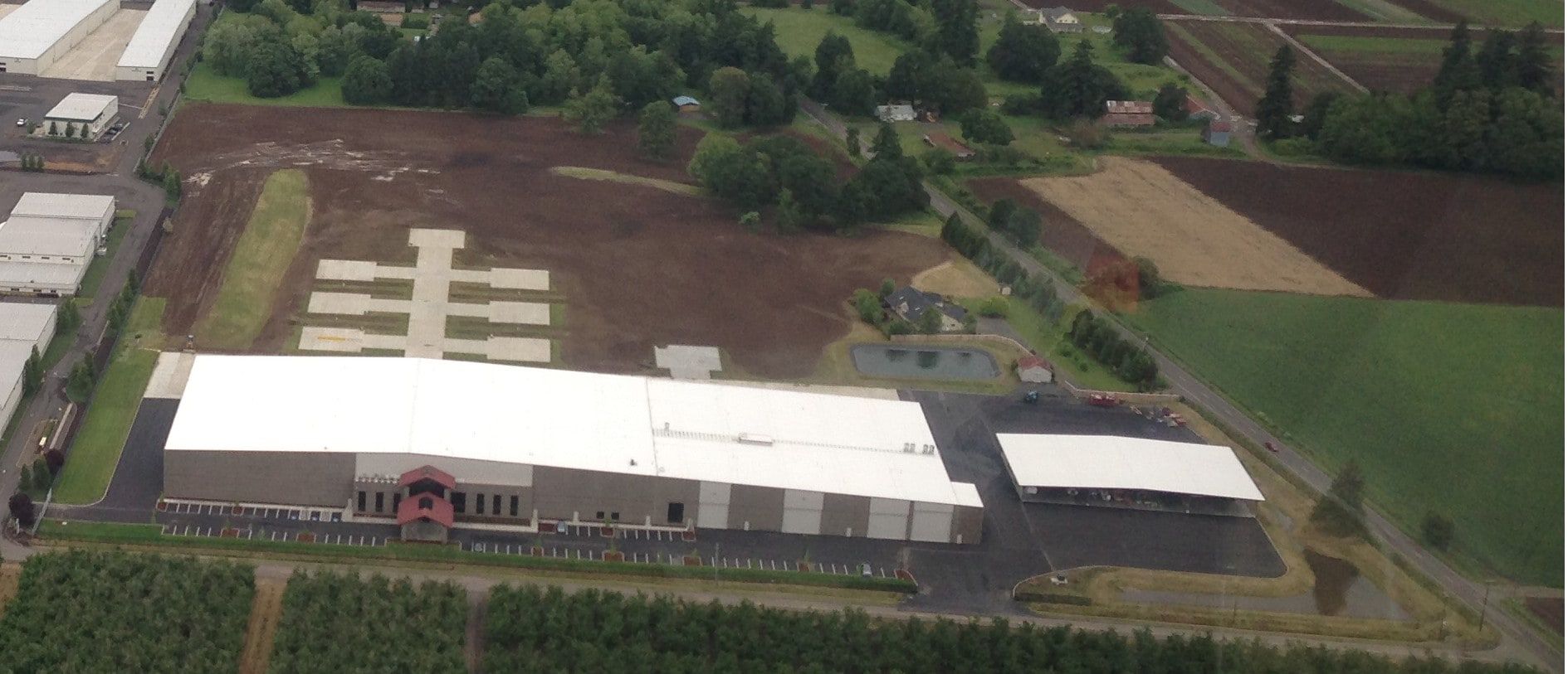 The Aurora, Oregon facility from the air